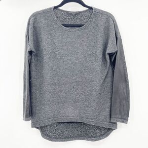Generation Love Long Sleeve Top Women's Size XS / S Heather‎ Gray Leather Eyelet